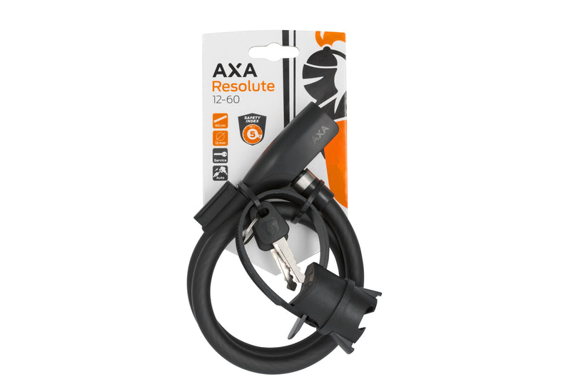 kabelslot+houder axa resolu 60cmx12mm sleutel zwart