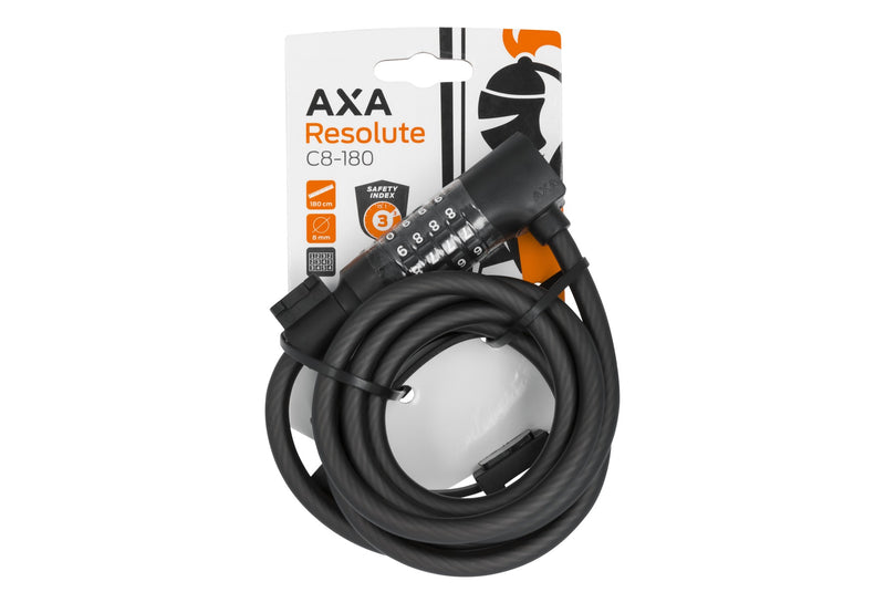 kabelslot+houder axa resolu c180cmx8mm cijfers zwart