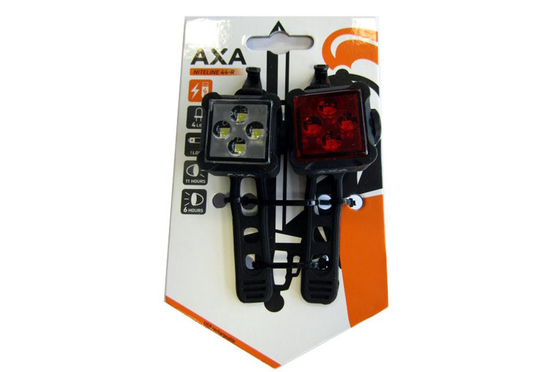 AXA NITELINE44R VERLICHTING VOOR+ACHTER 4 LEDS USB-oplaadb