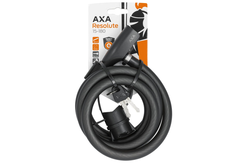 kabelslot+houder axa resolu 180cmx15mm sleutel zwart