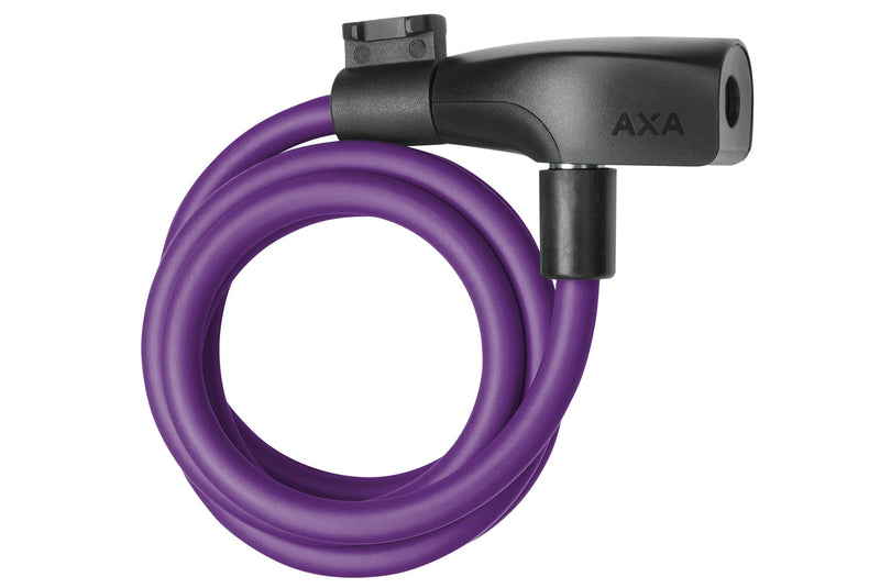 kabelslot+houder axa resolu 120cmx8mm sleutel royal purple