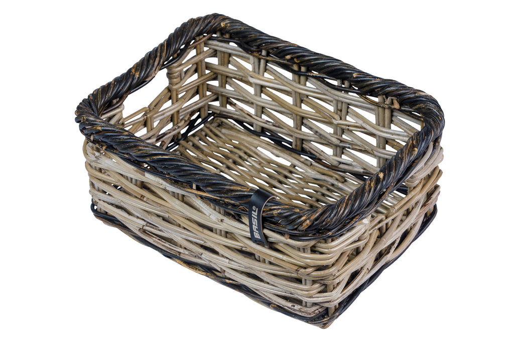 RATTAN MAND BASIL RECHTHOEKIG DIJON S GRIJS/ZWART BXDXH 39X27X18  13081