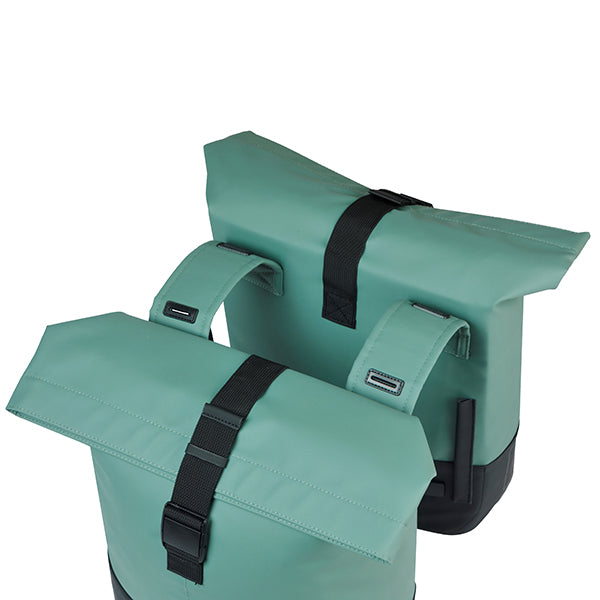 COVE DUBBELE TAS BASIL ZILVERGROEN-ZWART  28-32L 18502