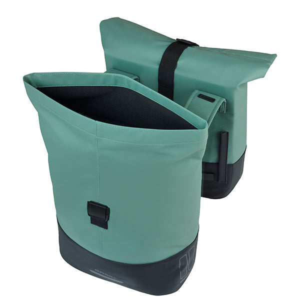 COVE DUBBELE TAS BASIL ZILVERGROEN-ZWART  28-32L 18502