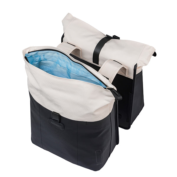 VIVE DUBBELE TAS BASIL WIT-ZWART 28-35L 18516
