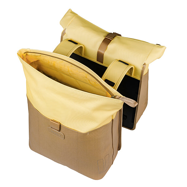 VIVE DUBBELE TAS BASIL ZAND-GEEL 28-35L 18517