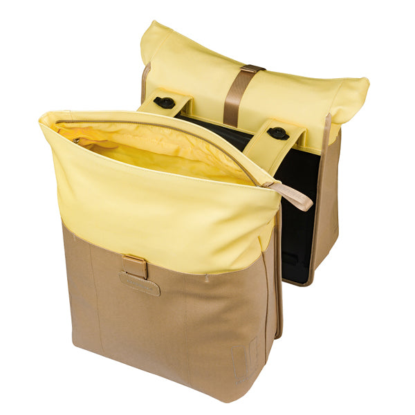 VIVE DUBBELE TAS BASIL ZAND-GEEL MIK 2.0 28-35L 18520