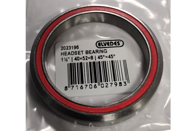 ELVEDES HEADSET BEARING 1-1/2" 40x52 X 8 -45°x45° 2023196