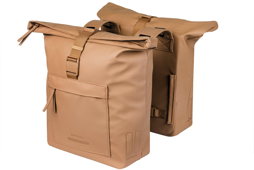 BROOKLYN  DUBBELE TAS BASIL ZAND 41L 18546