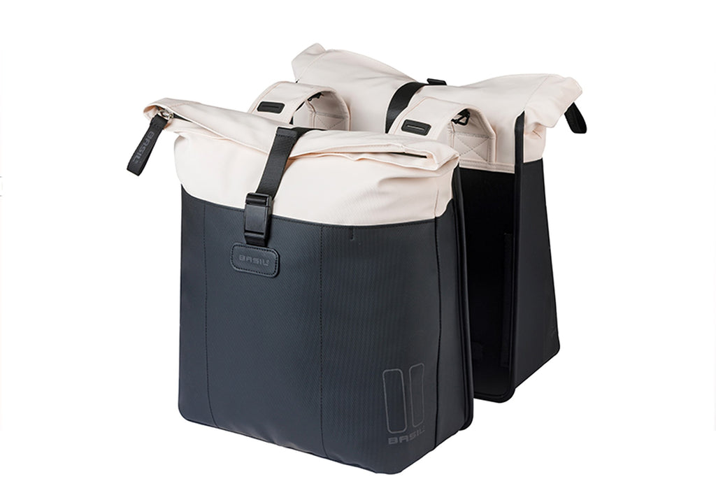 VIVE DUBBELE TAS BASIL WIT-ZWART 28-35L 18516