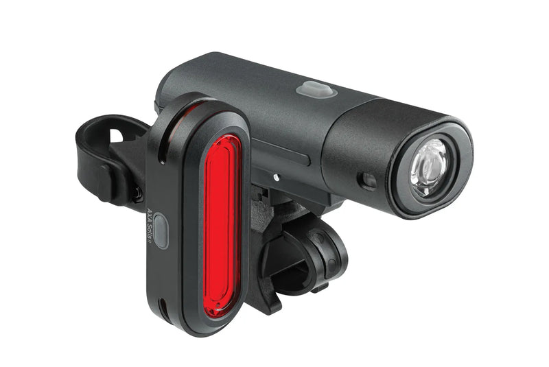 AXA VERLICHTING VOOR + ACHTER SOLIS SET 800 LUMEN