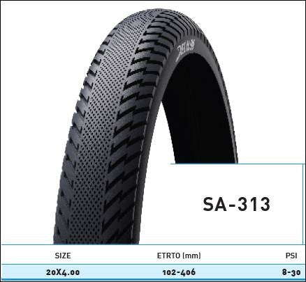BUITENBAND FATBIKE 20X4.00 ZWART  STREETFIGHTR SA-313