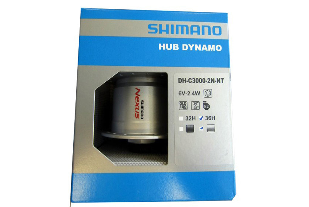 MOYEU SHIMANO AM DYNAMON ARGENT DH-C3000 6V 2.4W 36G ÉCROUS 