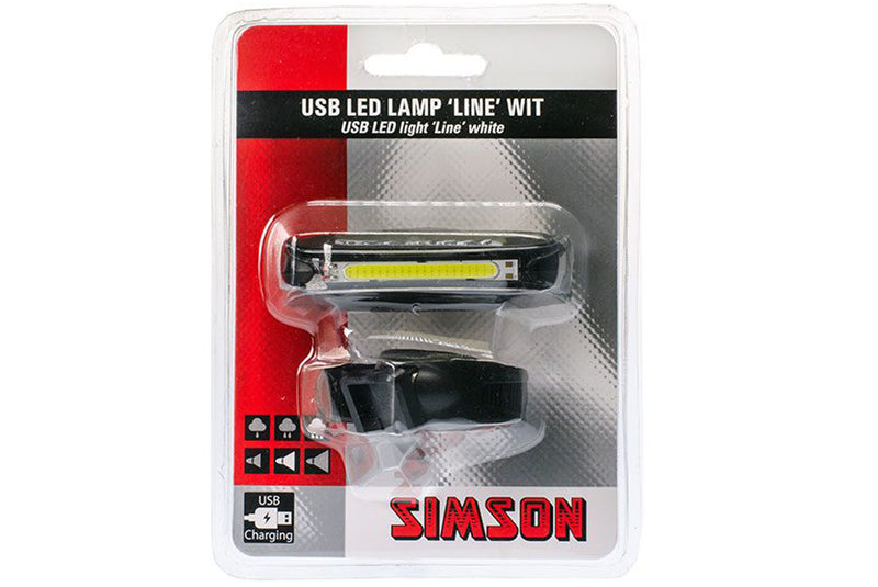 Lichtset vooraan op batterij wit line usb oplaadbaar 022007