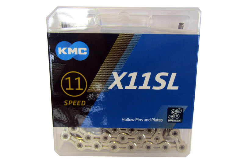 CHAÎNE KMC X11 SUPER LÉGÈRE 118 MAILLONS ARGENT 11V 