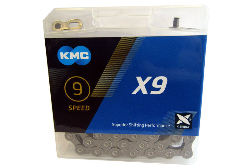 CHAINE KMC X9 114 MAILLONS GRIS 9V 