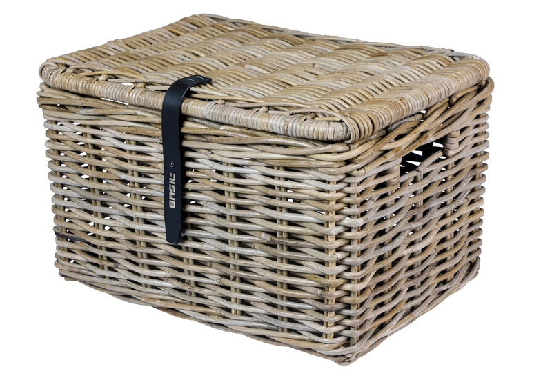 RATTAN MAND BASIL VOOR RECHTHOEKIG DAX MET DEKSEL L GRIJS BXDXH 48X36X30 13088