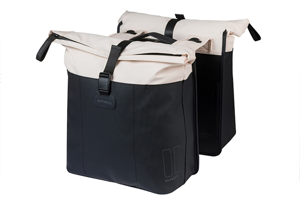 VIVE DUBBELE TAS BASIL WIT-ZWART MIK 2.0 28-35L 18519