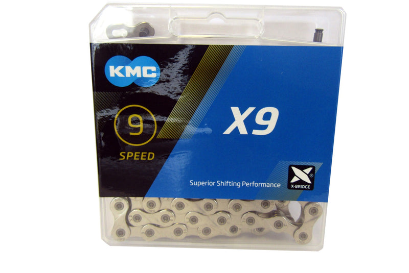 CHAINE KMC X9 114 MAILLONS ARGENT 9V 