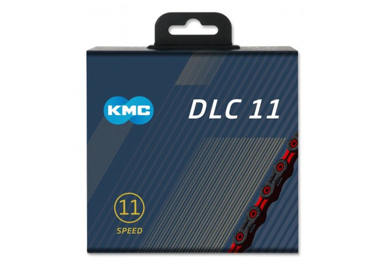 CHAINE KMC DLC11 118 MAILLONS 11V NOIR/ROUGE 