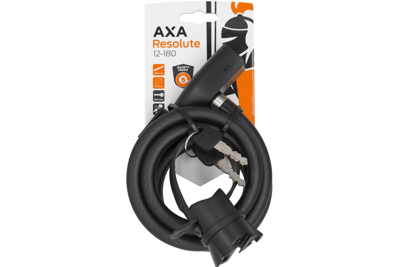 câble antivol + support axa resolu 180cmx12mm clé noir 