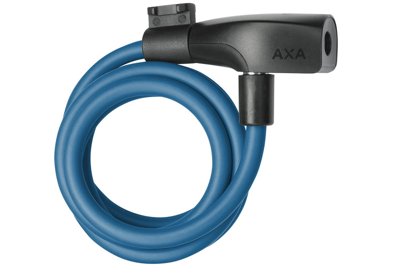 câble antivol + support axa resolu 120cmx8mm clé bleu pétrole 