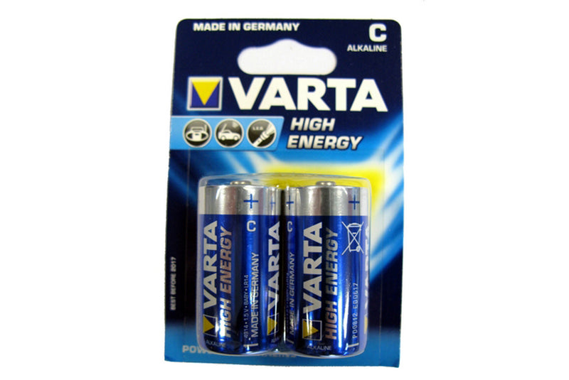 BLISTER MET 2 BATTERIJEN LR14 ROND MID.DIK ALKALINE VARTA