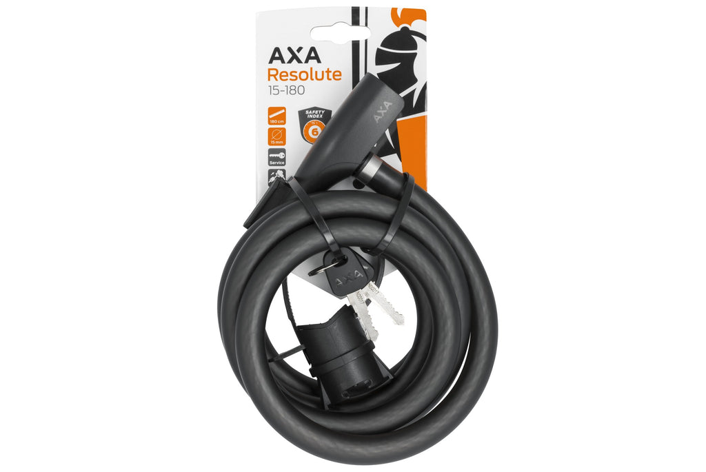 câble antivol + support axa resolu 180cmx15mm clé noir 