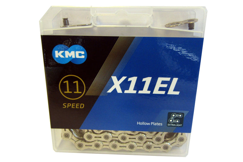 CHAÎNE KMC X11EL 118 MAILLONS ARGENT EXTRA LÉGER 11V 