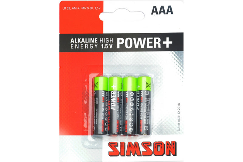 batterijen power+ AAA LR03 blister 4 stuks 020730