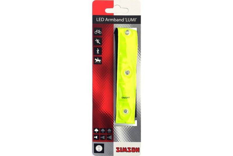 Reflectie armband met 4 lED knipper-en standlicht 020718