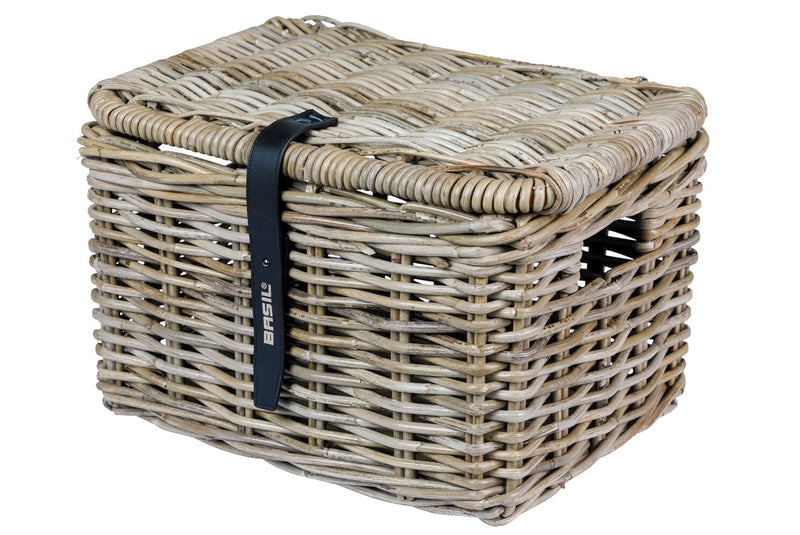 RATTAN MAND BASIL VOOR RECHTHOEKIG DAX MET DEKSEL S GRIJS BXDXH 37X27X24 13087