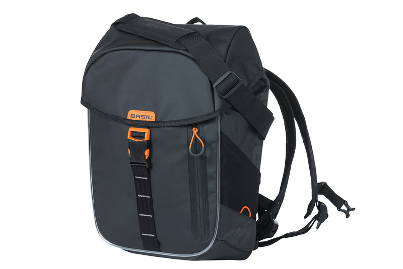daypack miles basil tarpaulin nordlicht black orange 17L 18113