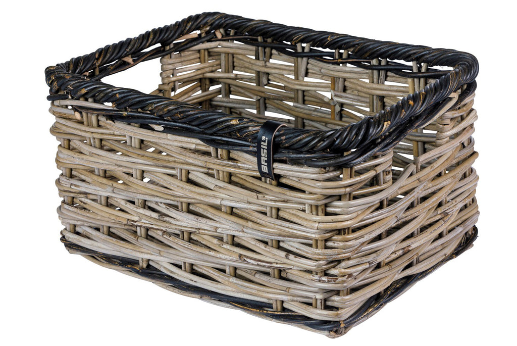 RATTAN MAND BASIL RECHTHOEKIG DIJON L GRIJS/ZWART  BXDXH 49X36X27 13082