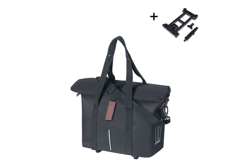 CITY HANDBAG BASIL ZWART MIK 2.0 ADAPTERPLATE/ KF/HOOK 8-11L 18359