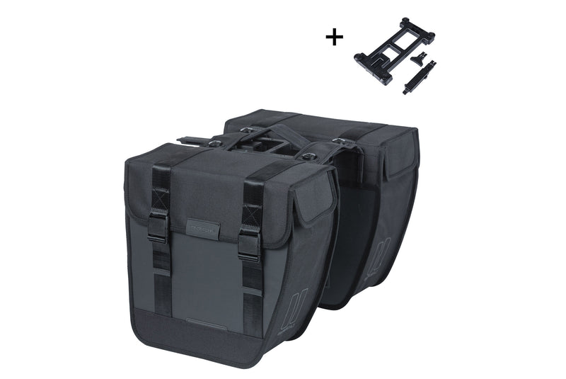 DUBBELE TAS TOUR AFGESCHUIND ZWART WATERPROOF MIK 2.0 ADAPTERPLATE   28L 18213