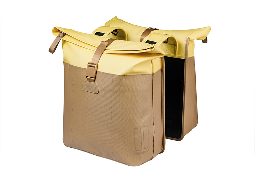VIVE DUBBELE TAS BASIL ZAND-GEEL 28-35L 18517